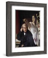 Portrait of Luigi Cherubini, with the Muse of Lyric Poetry - By-null-Framed Giclee Print