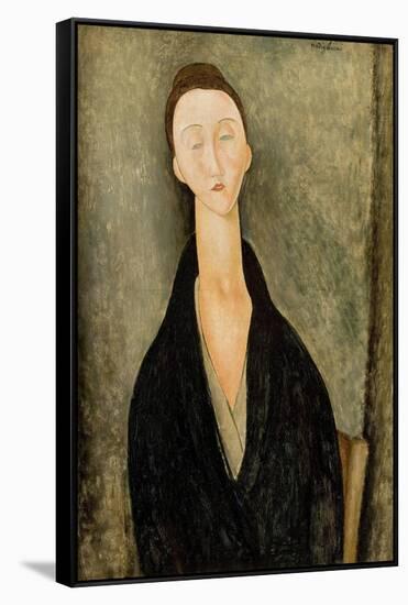 Portrait of Lunia Czechowska-Amedeo Modigliani-Framed Stretched Canvas