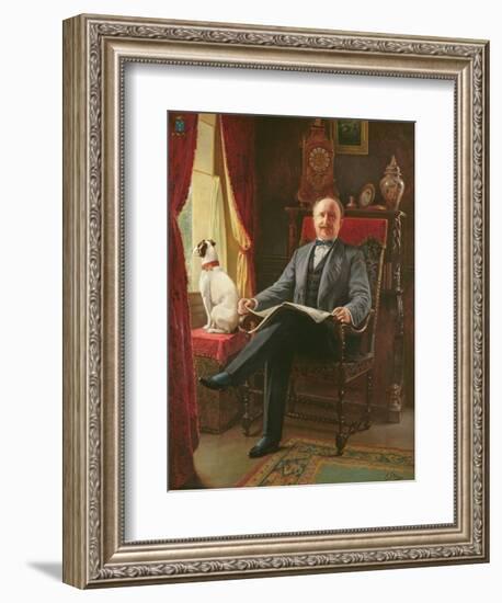 Portrait of M. Le Comte De C. with His Dog-Agnolo Bronzino-Framed Giclee Print