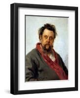 Portrait of M. P. Musorgsky-Ilya Repin-Framed Giclee Print