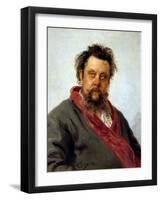 Portrait of M. P. Musorgsky-Ilya Repin-Framed Giclee Print
