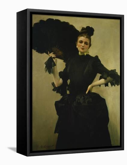 Portrait of Madam Closmenil-Charles Giron-Framed Stretched Canvas