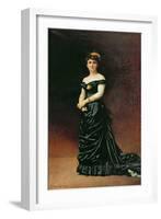 Portrait of Madame Bishoffsheim, 1877-Leon Joseph Florentin Bonnat-Framed Giclee Print