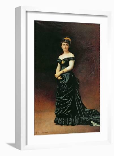 Portrait of Madame Bishoffsheim, 1877-Leon Joseph Florentin Bonnat-Framed Giclee Print