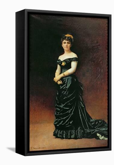 Portrait of Madame Bishoffsheim, 1877-Leon Joseph Florentin Bonnat-Framed Stretched Canvas