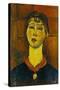 Portrait of Madame Blanche Dorivale-Amadeo Modigliani-Stretched Canvas