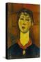 Portrait of Madame Blanche Dorivale-Amadeo Modigliani-Stretched Canvas