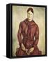 Portrait of Madame Cezanne in a Red Dress-Paul Cézanne-Framed Stretched Canvas