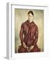 Portrait of Madame Cezanne in a Red Dress-Paul Cézanne-Framed Art Print