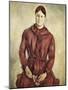 Portrait of Madame Cezanne in a Red Dress-Paul Cézanne-Mounted Art Print