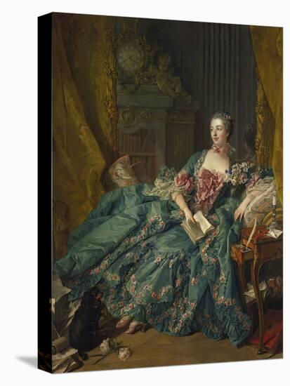 Portrait of Madame De Pompadour, 1756-Francois Boucher-Stretched Canvas