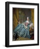 Portrait of Madame De Pompadour by Francois Boucher-null-Framed Giclee Print