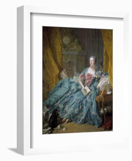 Portrait of Madame De Pompadour by Francois Boucher-null-Framed Giclee Print