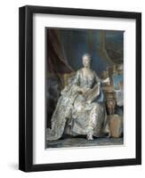 Portrait of Madame De Pompadour by Maurice Quentin Delatour-null-Framed Giclee Print