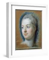 Portrait of Madame de Pompadour-Maurice Quentin de La Tour-Framed Giclee Print