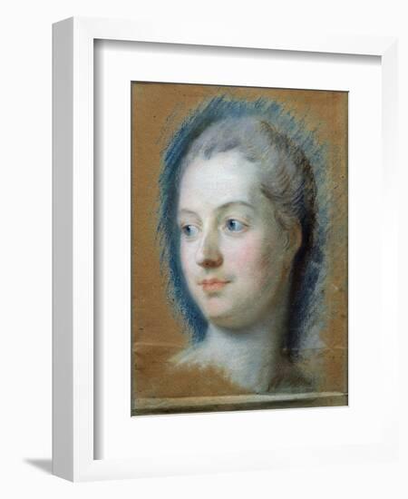 Portrait of Madame de Pompadour-Maurice Quentin de La Tour-Framed Giclee Print