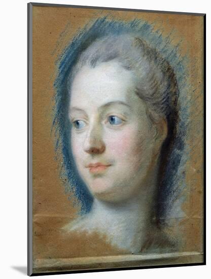 Portrait of Madame de Pompadour-Maurice Quentin de La Tour-Mounted Giclee Print