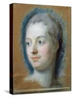Portrait of Madame de Pompadour-Maurice Quentin de La Tour-Stretched Canvas