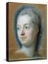 Portrait of Madame de Pompadour-Maurice Quentin de La Tour-Stretched Canvas