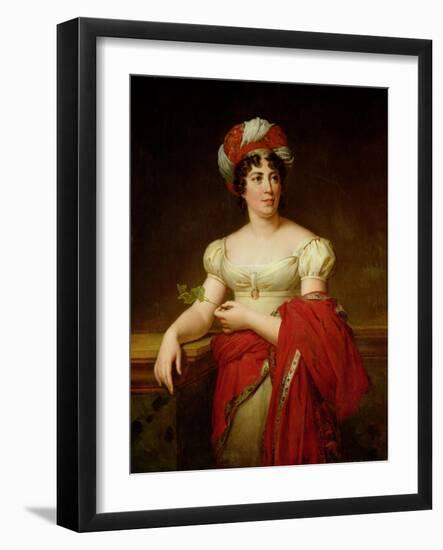 Portrait of Madame De Stael (1766-1817)-Anne-Louis Girodet de Roussy-Trioson-Framed Giclee Print