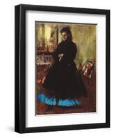 Portrait of Madame Ducros, 1858-Edgar Degas-Framed Premium Giclee Print