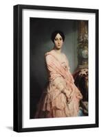 Portrait of Madame F, 1850-51-Louis Edouard Dubufe-Framed Giclee Print