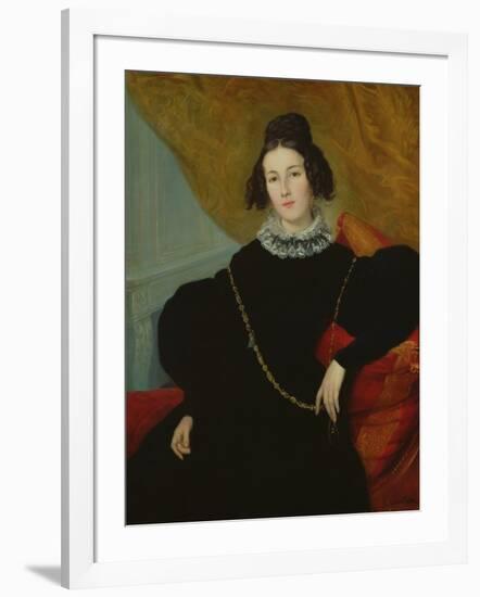 Portrait of Madame Foule (Oil on Canvas)-Alexandre Francois Xavier Sigalon-Framed Giclee Print