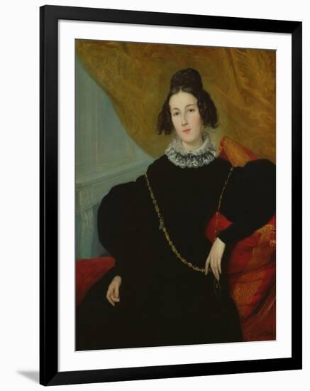 Portrait of Madame Foule (Oil on Canvas)-Alexandre Francois Xavier Sigalon-Framed Giclee Print