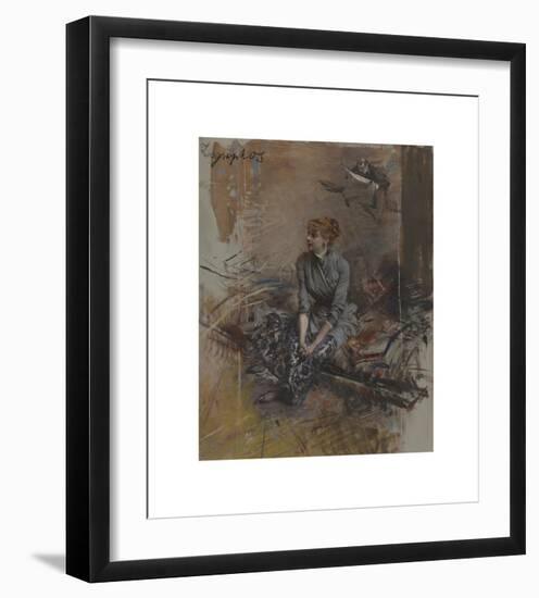 Portrait of Madame Gabrielle Réjane-Giovanni Boldini-Framed Premium Giclee Print