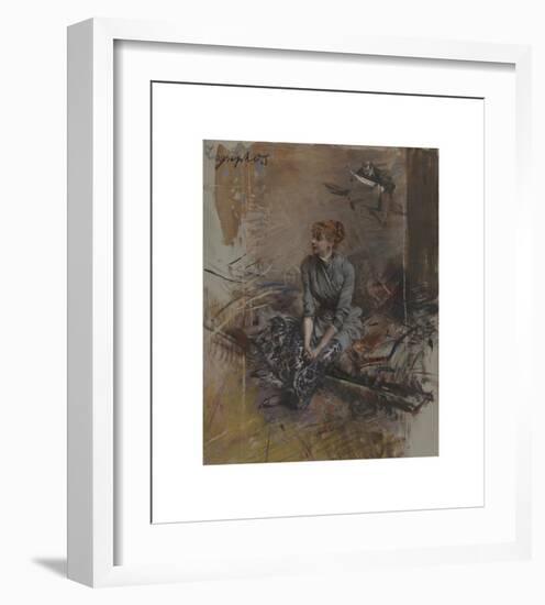 Portrait of Madame Gabrielle Réjane-Giovanni Boldini-Framed Premium Giclee Print