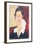 Portrait of Madame Hanka Zborowska, 1917-Amedeo Modigliani-Framed Giclee Print