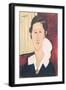 Portrait of Madame Hanka Zborowska, 1917-Amedeo Modigliani-Framed Premium Giclee Print