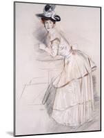 Portrait of Madame Helleu Leaning on a Table-Paul Cesar Helleu-Mounted Giclee Print