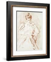 Portrait of Madame Helleu, Reading-Paul Cesar Helleu-Framed Giclee Print