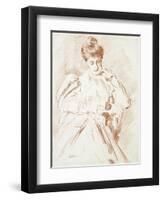 Portrait of Madame Helleu, Reading-Paul Cesar Helleu-Framed Giclee Print