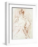 Portrait of Madame Helleu, Reading-Paul Cesar Helleu-Framed Giclee Print