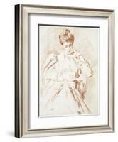 Portrait of Madame Helleu, Reading-Paul Cesar Helleu-Framed Giclee Print