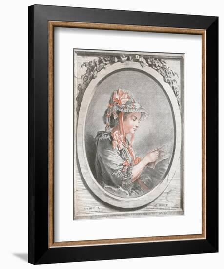 Portrait of Madame Huet, C1773-Gilles Demarteau-Framed Giclee Print