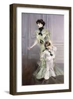 Portrait of Madame Hugo, and Her Son, 1924-Giovanni Boldini-Framed Giclee Print