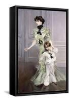 Portrait of Madame Hugo, and Her Son, 1924-Giovanni Boldini-Framed Stretched Canvas