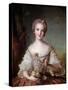 Portrait of Madame Louise of France (1737-1787) Daughter of King Louis XV Painting by Jean-Marc (Je-Jean-Marc Nattier-Stretched Canvas