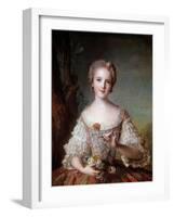 Portrait of Madame Louise of France (1737-1787) Daughter of King Louis XV Painting by Jean-Marc (Je-Jean-Marc Nattier-Framed Giclee Print