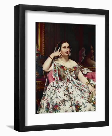 Portrait of Madame Moitessier-Jean-Auguste-Dominique Ingres-Framed Premium Giclee Print