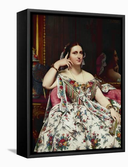 Portrait of Madame Moitessier-Jean-Auguste-Dominique Ingres-Framed Stretched Canvas