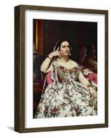 Portrait of Madame Moitessier-Jean-Auguste-Dominique Ingres-Framed Giclee Print