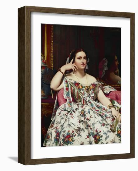 Portrait of Madame Moitessier-Jean-Auguste-Dominique Ingres-Framed Giclee Print