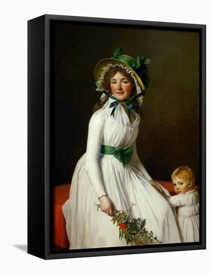 Portrait of Madame Pierre Seriziat and Her Son, Emile-Jacques Louis David-Framed Stretched Canvas