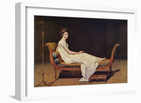 Portrait of Madame R?mier-Jacques-Louis David-Framed Art Print