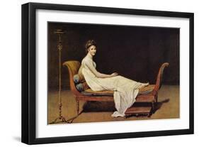 Portrait of Madame R?mier-Jacques-Louis David-Framed Premium Giclee Print