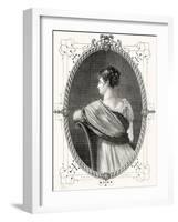 Portrait of Madame Recamier (1777-1849) Engraved by Antoine Auguste Ernest Hebert (1817-1908)-Eugene Joseph Viollat-Framed Giclee Print